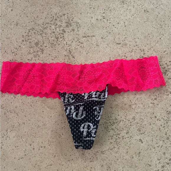 PINK lace waist thong - Picture 1 of 5